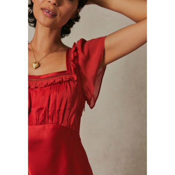 FREE PEOPLE Violet Visions Mini Dress / Scarlet Glow Combo - Picture 3 of 6